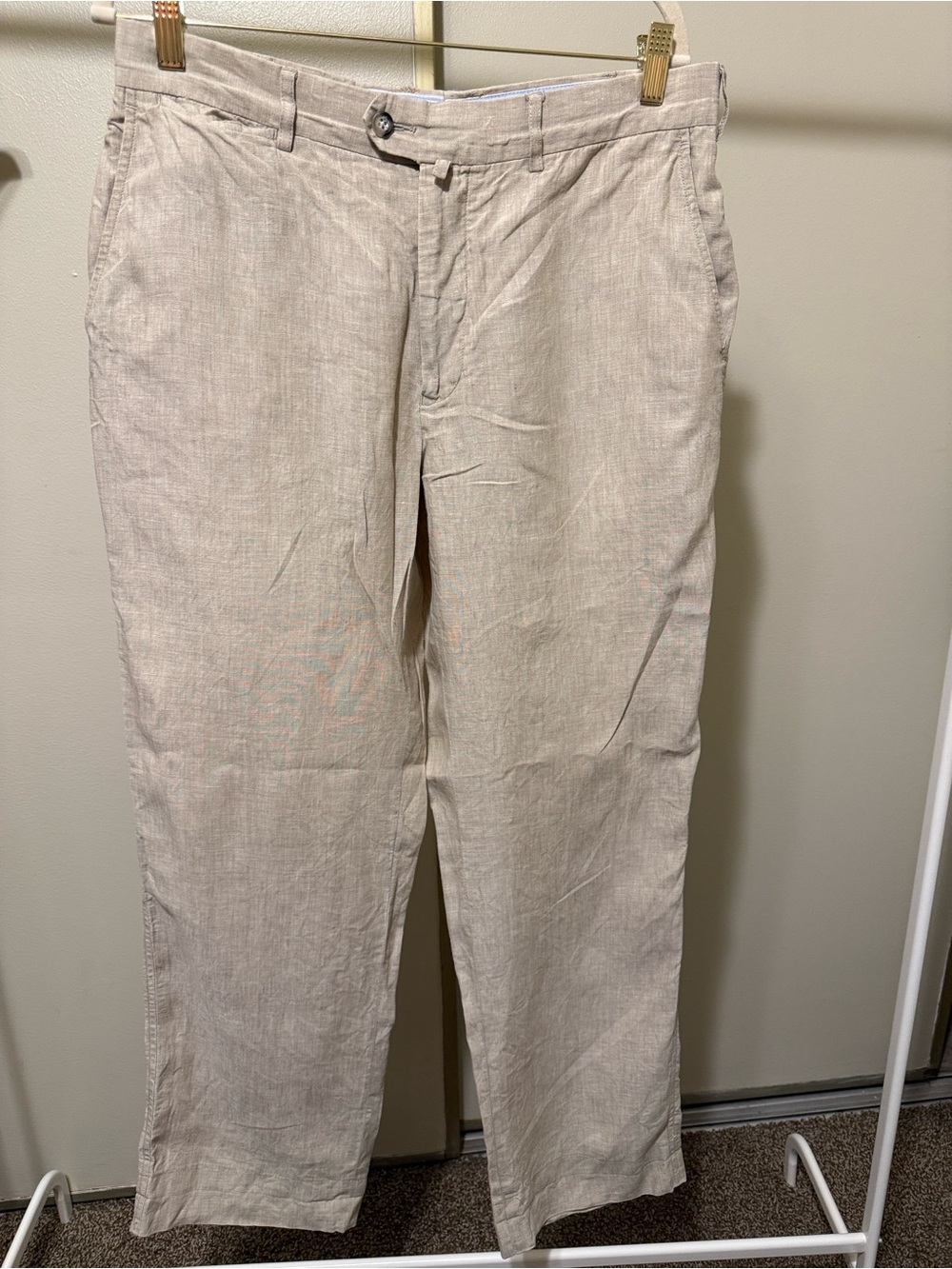 Faconnable Men's Beige Linen Blend Pants size 35